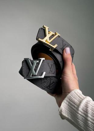 Ремень louis vuitton leather belt canvas grey