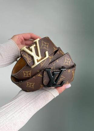 Ремень louis vuitton leather belt canvas brown