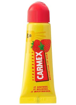 Бальзам для губ carmex strawberry moisturizing lip balm spf151 фото