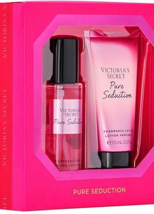 Подарочный набор victoria’s secret pure seduction body care mini mist & lotion2 фото