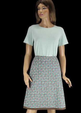 Брендовая хлопковая юбка "boden" с принтом. размер uk12.2 фото