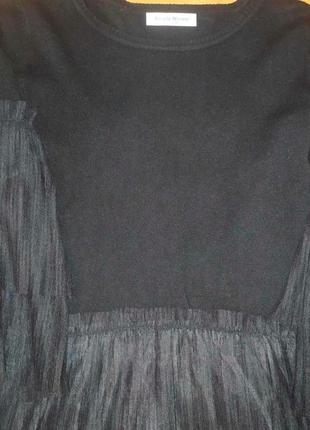Платье черное шерстяное, плиссированное, вечернее платье, маленькое черное платье3 фото