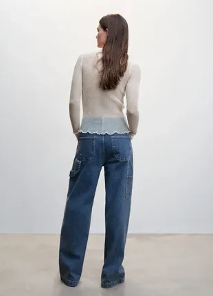 Полупрозрачный вязаный свитер лонгслив mango 47075958