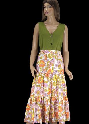 Новая брендовая длинная юбка "tu" в цветочек. размер uk16.1 фото