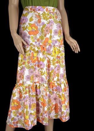 Новая брендовая длинная юбка "tu" в цветочек. размер uk16.3 фото