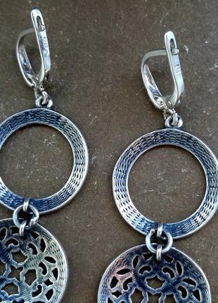 Эксклюзивные дизайнерские красивые серебряные 925 серьги10 фото
