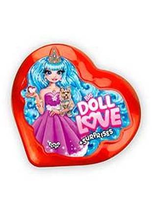Набор для творчества danko toys big doll love bdl-01-01 набор, сердечко, кулон, пластилин, кукла, стразы