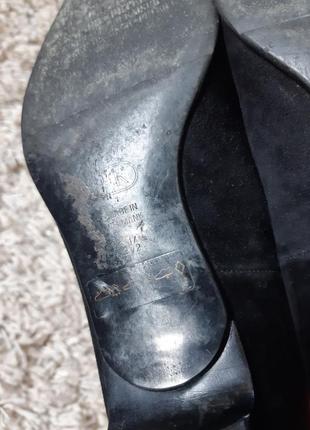Базовые чёрные замшевые туфли на маленьком каблуке,peter kaiser,  p  34-356 фото