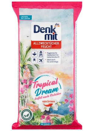 Салфетки универсальные для уборки denkmit feuchte allzwecktücher tropical dream1 фото