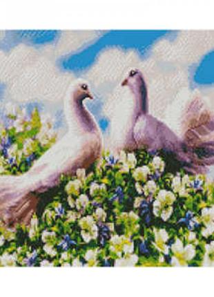 Алмазна картина любов голубів strateg розміром 40х50 см l-363
