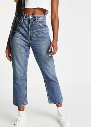 Прямые укороченные джинсы topshop editor