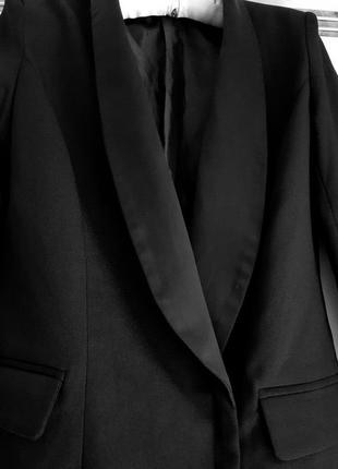 Смокінг .піджак сукня з атласними лацканами4 фото
