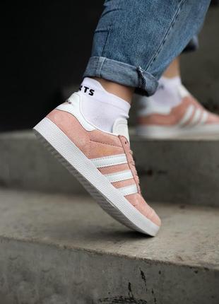 Жіночі кросівки adidas gazelle vapour pink white / smb1 фото