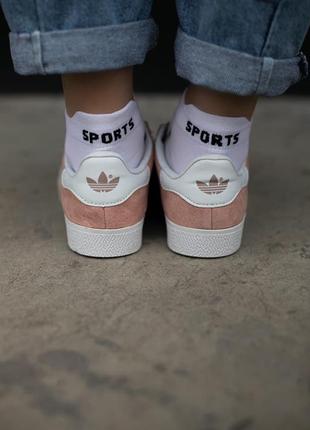 Жіночі кросівки adidas gazelle vapour pink white / smb2 фото