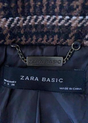 Брендовое тёплое стильное пальто  zara basic  оригинал/на пуговичках выбит бренд4 фото