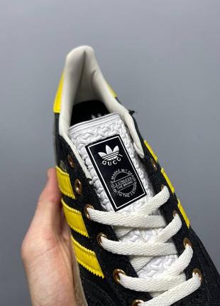 Женские кроссовки adidas x gazelle black gg monogram / smb5 фото