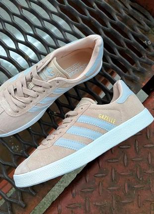 Женские кроссовки adidas gazelle pink grey / smb