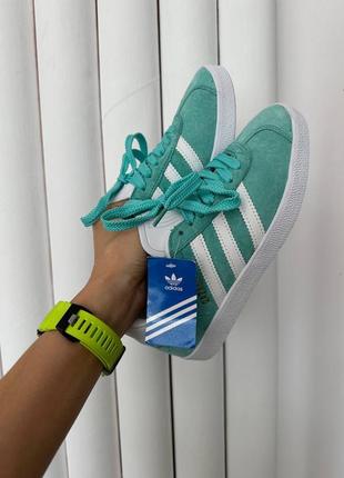 Женские кроссовки adidas gazelle mint / smb5 фото