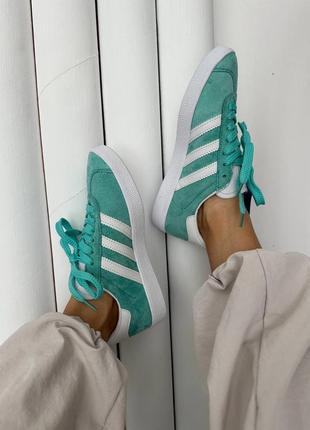 Женские кроссовки adidas gazelle mint / smb7 фото