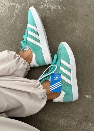 Женские кроссовки adidas gazelle mint / smb2 фото