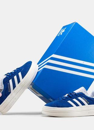 Жіночі кросівки adidas gazelle bold blue white / smb