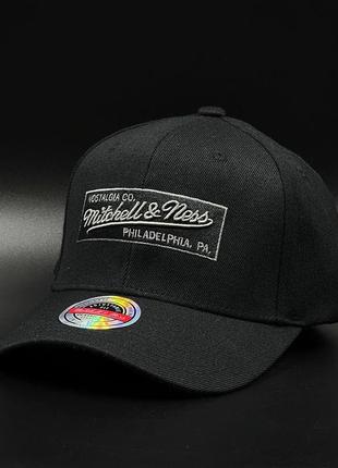 Оригинальная черная кепка  mitchell & ness  branded box logo snapback
