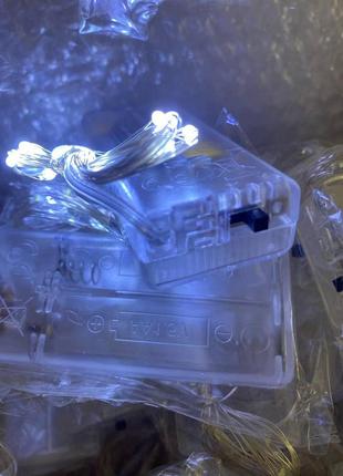 Гірлянда на батарейках крапля роси мідний провід 5 метрів 50 led dew drop cool white5 фото
