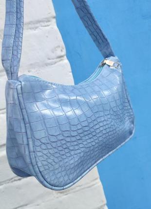 Голубая сумочка на плечо2 фото