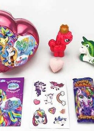 Набор креативного творчества pony love danko toys bps-01-02u сюрприз игрушки слайм песок бомбочка для ванны