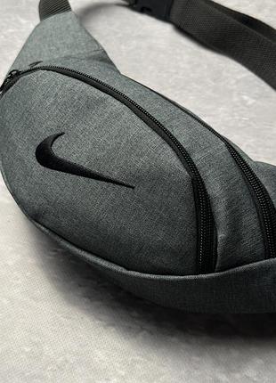 Бананка темно-сірий меланж nike із чорним лого1 фото