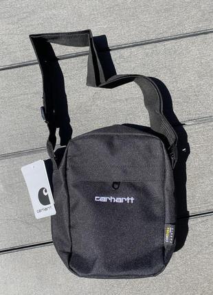 Мессенджер carhartt wip/ сумка кархарт/барсетка/черный коричневый4 фото