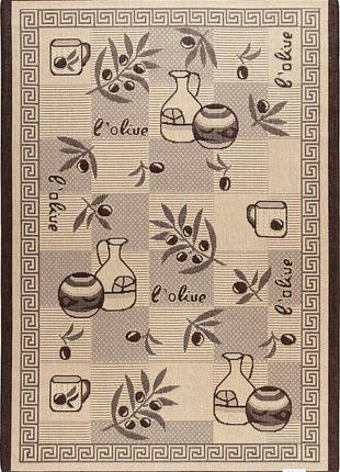 Ковер безворсовый на резиновой основе karat flex 955/19 1.33x1.95 м прямоугольный бежевый коричневый