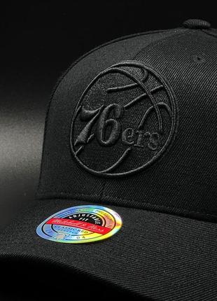 Оригинальная черная кепка mitchell & ness snapback philadelphia 76ers2 фото