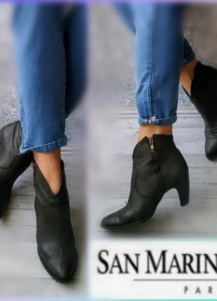 38р шкіра нубук франція san marina,шкіряні черевики, ботильйони