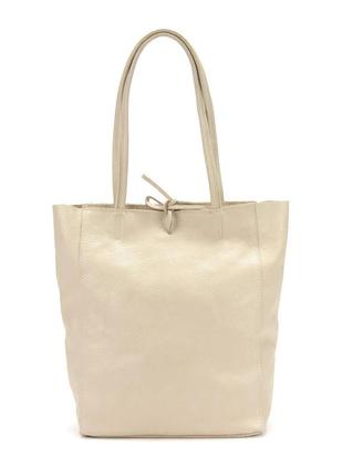 Женская кожаная сумка шоппер бежевая firenze italy f-it-7622bm