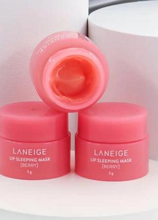 Маска для губ laneige lip sleeping mask mini (berry) зволожує, заживлює тріщини4 фото