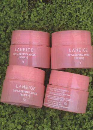 Маска для губ laneige lip sleeping mask mini (berry) зволожує, заживлює тріщини1 фото