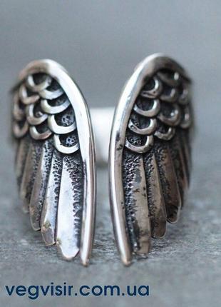 Шикарное кольцо крылья ангела в стиле рок-панк готические длинное мужское унисекс3 фото