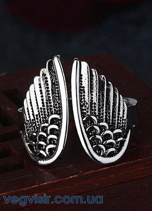 Шикарное кольцо крылья ангела в стиле рок-панк готические длинное мужское унисекс5 фото