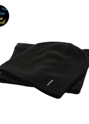 ● мужской зимний комплект шапка + снуд - alex - черный ●3 фото