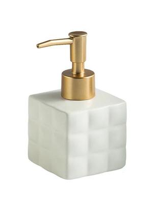 Дозатор для жидкого мыла керамический, диспенсер мыла для ванной комнаты и кухни белый