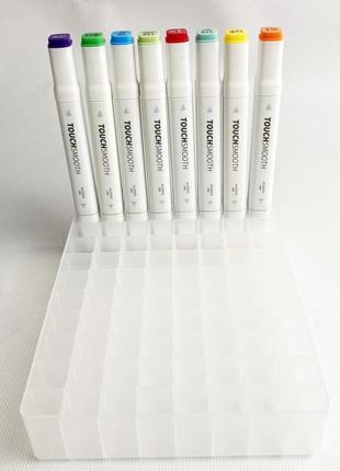 Подставка для маркеров органайзер для канцелярских принадлежностей 80 ячеек прозрачная