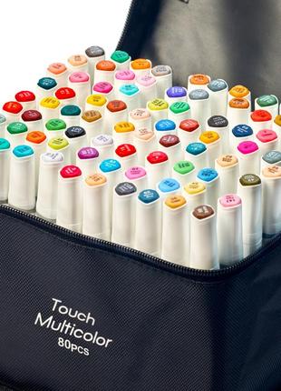 Професійні скетч маркери для художників touch multicolor 80 кольорів + подарунок альбом а5 на 50 аркушів7 фото