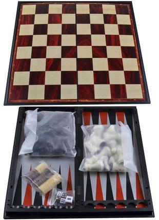 Набор 3в1 нарды,шахматы,шашки 25х25 см (магнитная доска)1 фото