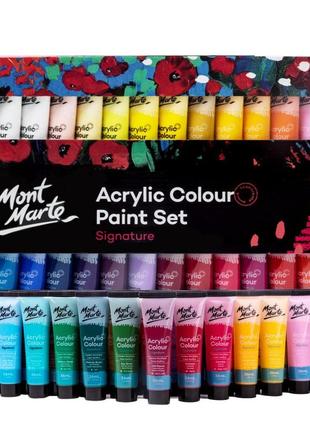 Акрилові фарби, набір якісних акрилових фарб для малювання mont marte 48 шт х 36 мл, відеоогляд!