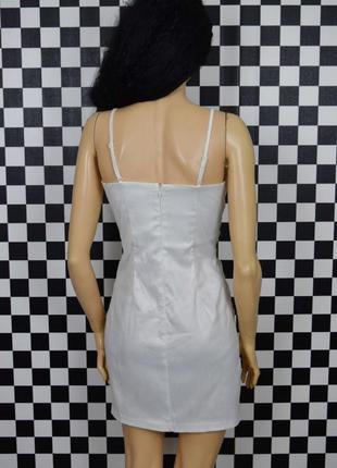 Белоснежное нежное мини платье с фатином рюшами драпировкой/ плаття біле ніжне3 фото