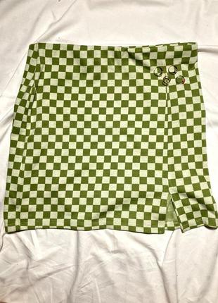Мини-юбка primark в зеленую клетку