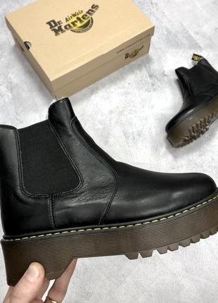 На меху! черевики dr. martens chelsey ботинки зимние на платформе мартинс4 фото