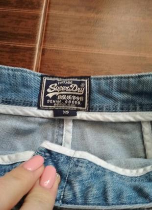 Стильная олдскульная юбка джинсовая от superdry, p. xs4 фото