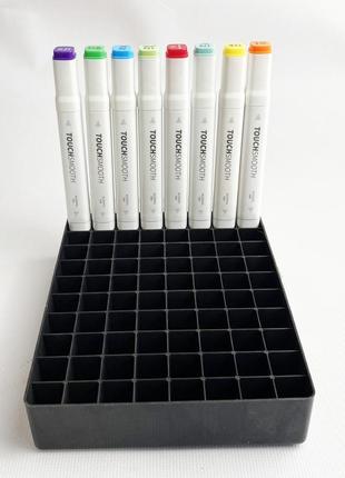 Подставка для маркеров органайзер для канцелярских принадлежностей 80 ячеек черная